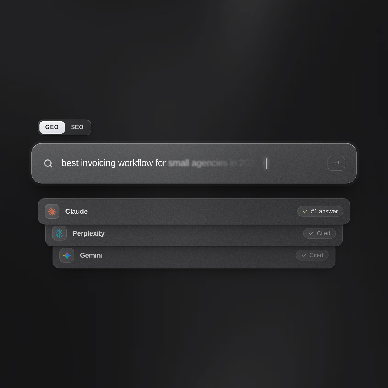 Search results comparing answers from Claude, Perplexity and Gemini
